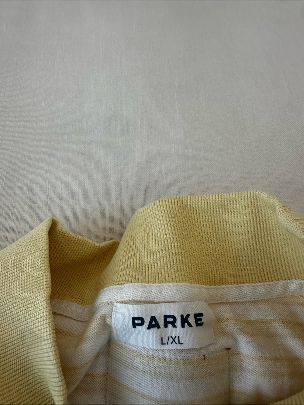 Parke Summerland yellow striped mockneck - Picture 3 of 5